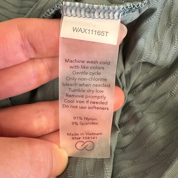 CALIA Renew Tank Puya Green XS | Ribbed Performance Activewear Top - Picture 6 of 6